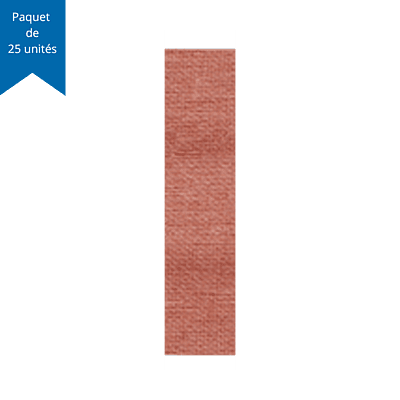Pansements / Bandages adhésifs stériles en tissu – Bande standard 2,2 cm x 7,5 cm – Paquet de 25 unités