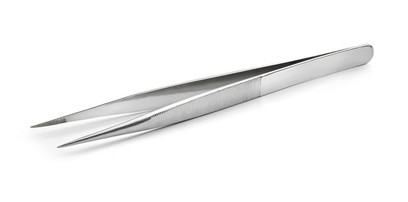 Pince à écharde, pointe fine, acier inoxydable