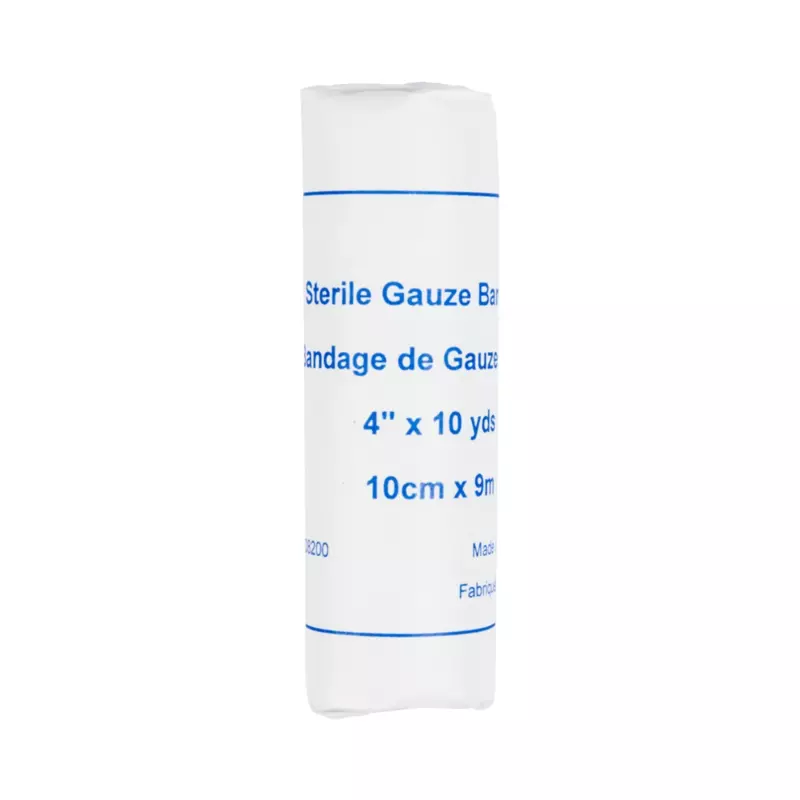 Rouleau de bandage de gaze - Stérile 10cm x 9m (4 po x 10 verges) Rouleau de bandage de gaze - Stérile 10cm x 9m (4 po x 10 verges)