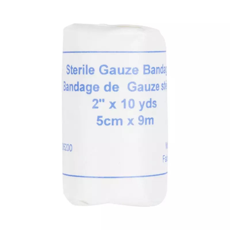 Rouleau de bandage de gaze - Stérile - 5.1 cm x 9.1 m ( 2 po x 10 verges) Rouleau de bandage de gaze - Stérile - 5.1 cm x 9.1 m ( 2 po x 10 verges)