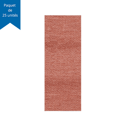 Pansements / Bandages adhésifs stériles en tissu – Petite bande 2 cm x 3,75 cm (3/4" x 1-1/2") – Paquet de 25 unités