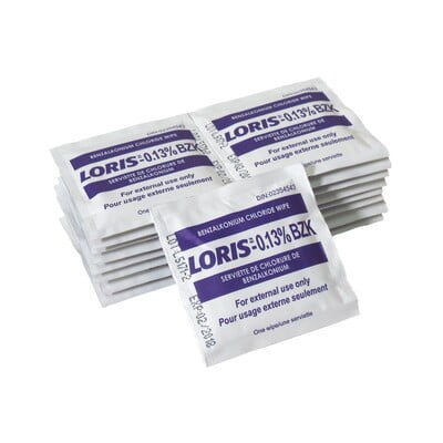Lingettes de nettoyage des plaies, antiseptiques, emballées individuellement