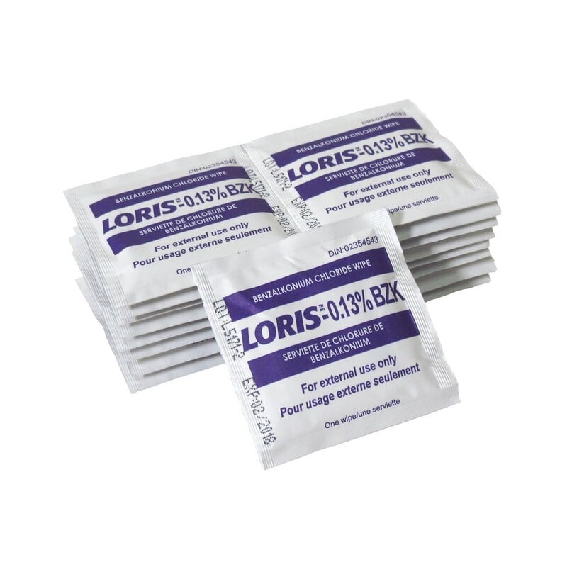 Lingettes de nettoyage des plaies, antiseptiques, emballées individuellement Lingettes de nettoyage des plaies, antiseptiques, emballées individuellement
